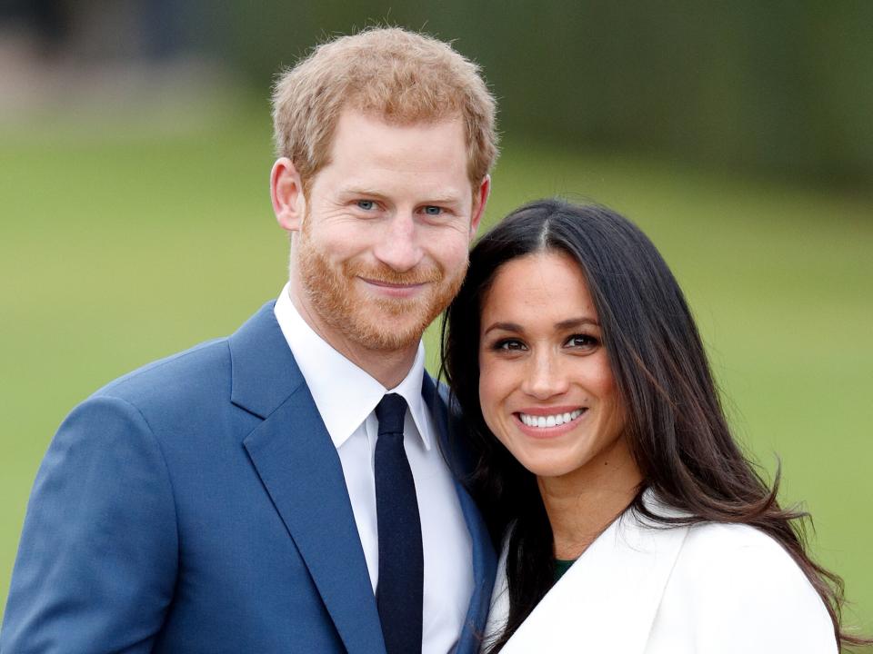 Prince Harry and Meghan Markle attend an official photocall to announce their engagement at The Sunken Gardens, Kensington Palace on November 27, 2017 in London, England. Prince Harry and Meghan Markle have been a couple officially since November 2016 and are due to marry in Spring 2018