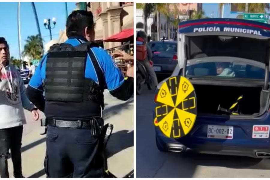 Policía de Tijuana intenta golpear a influencer Adrián Flores por regalar dinero en la calle 