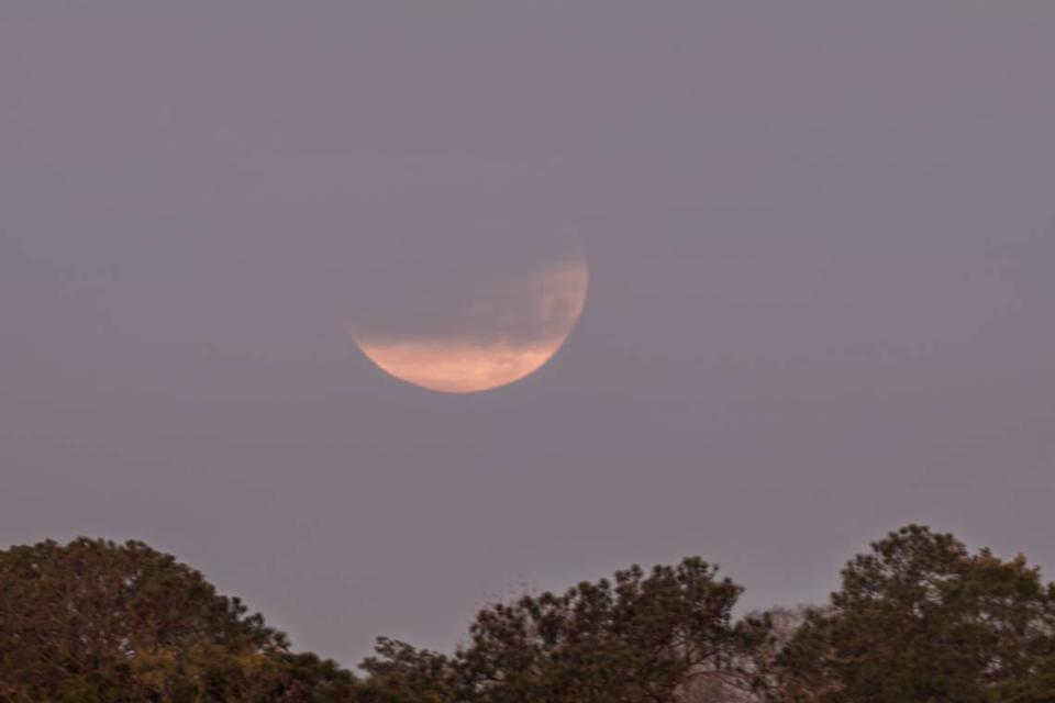 The partial lunar eclipse that took place on Jan. 31, 2018, is seen from Riverside Cemetery in Macon. Stephan Rahn/Special to The Telegraph