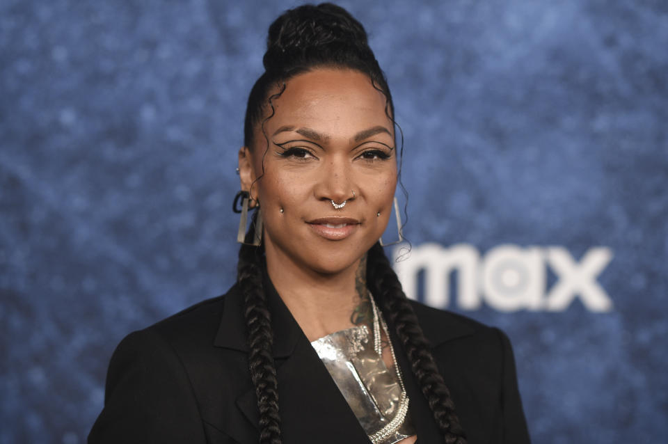 Kali Reis arrives at the premiere of "True Detective: Night Country" on Tuesday, Jan. 9, 2024, at the Paramount Theater in Los Angeles. (Photo by Richard Shotwell/Invision/AP)