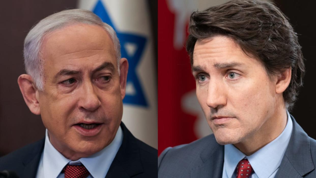 Israeli Prime Minister Benjamin Netanyahu (left) again rejected the concept of a two-state settlement in a speech Thursday. Prime Minister Justin Trudeau said that while he wasn't surprised by Netanyahu's comments, Canada still sees the two-state solution as 