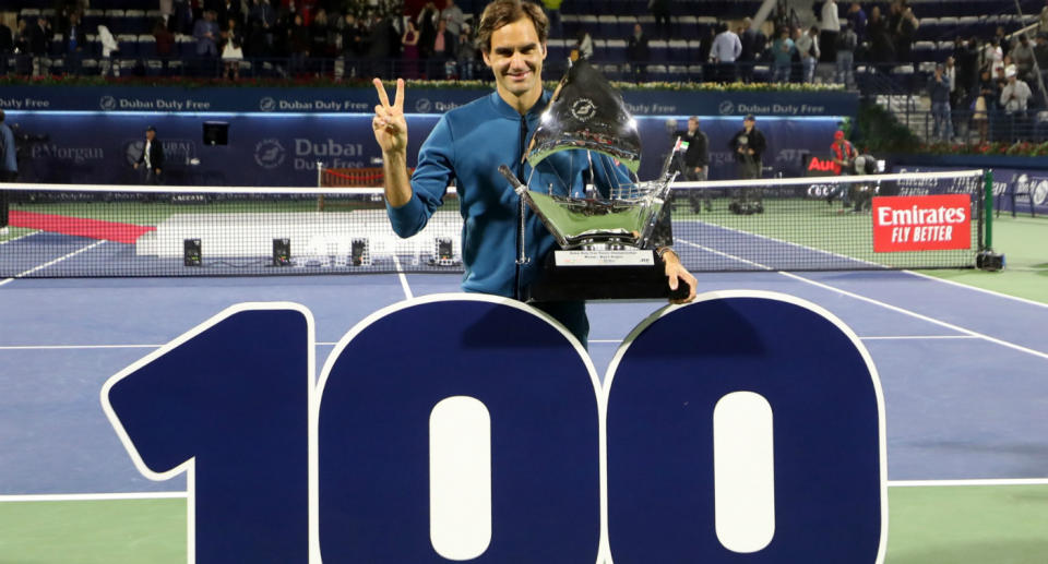 <em><span> A 37 ans, Roger Federer décroche son 100e titre en simple</span></em>