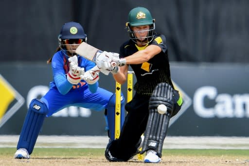 Silky stroke play: Australia's Meg Lanning sweeps against India in the recent tri-nations series