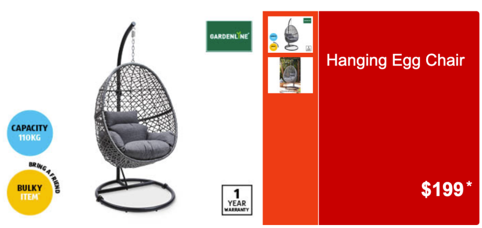 Aldi hanging egg chair