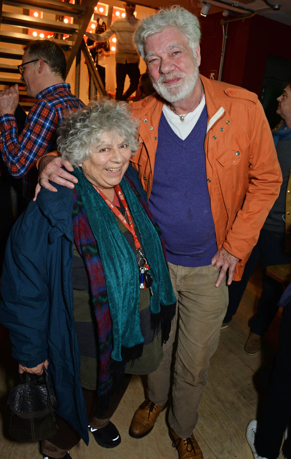 LONDON, ENGLAND - APRIL 03:  Miriam Margolyes (L) and Matthew Kelly attend the press night performance of "Pressure" at The Park Theatre on April 3, 2018 in London, England.  (Photo by David M. Benett/Dave Benett/Getty Images)