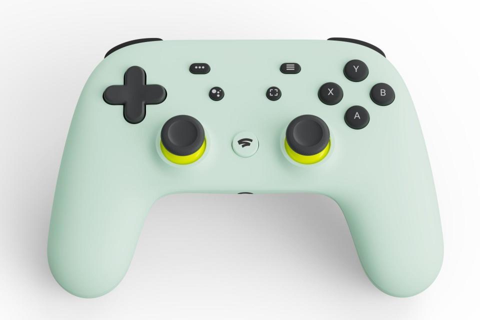 On the button: the Google Stadia controller (Google)