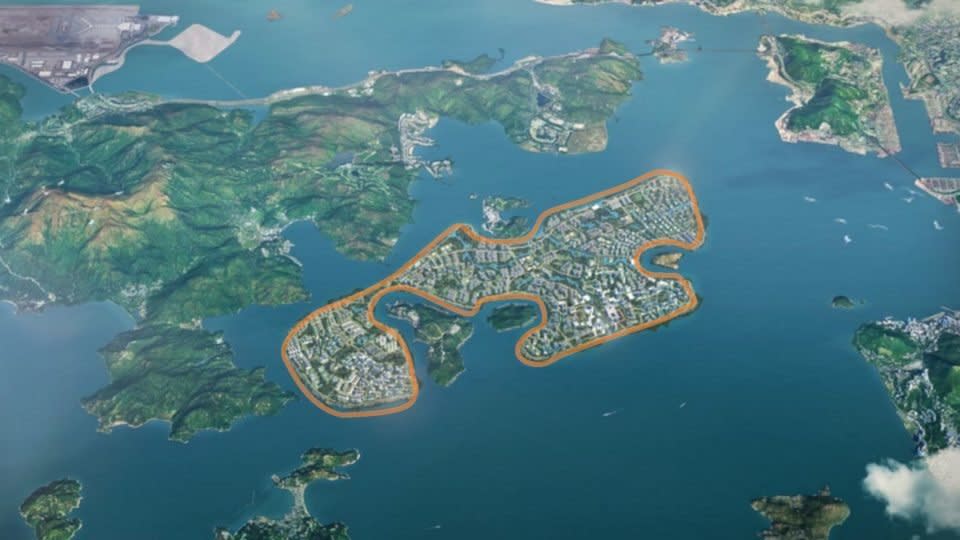 Rendering of Carrie Lam's proposed artificial islands plan. (Photo: Our Hong Kong Foundation)