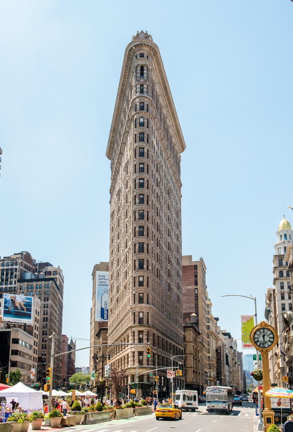 NEW YORK, NY - JULY 16:  A view of the Flatiron Building and the Flatiron Plaza on July 16, 2017 in New York City.  (Photo by Noam Galai/Getty Images)