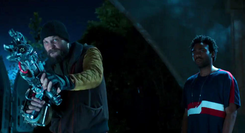 Donald Glover (right) in the new 'Spider-Man: Homecoming' trailer (Sony Pictures)