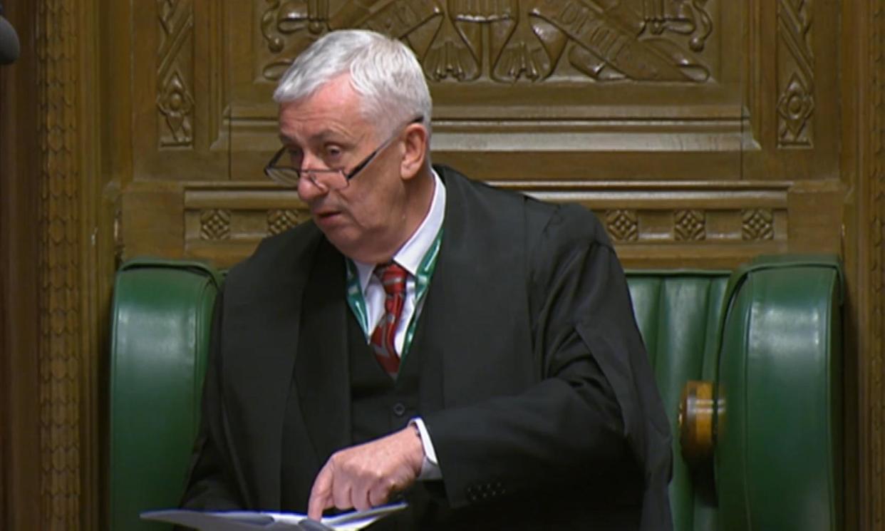 <span>Concerns over the safety of parliamentarians increased after Lindsay Hoyle’s handling of the Gaza ceasefire votes.</span><span>Photograph: House of Commons/UK Parliament/PA</span>
