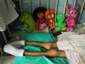 A girl lays on a bed at the "J.M. de los Rios" Children Hospital in Caracas, Venezuela June 22, 2017. Picture taken June 22, 2017. REUTERS/Marco Bello