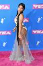 <p>Nicki Minaj was having all the fun in this swirly, see-through skirt situation.</p>