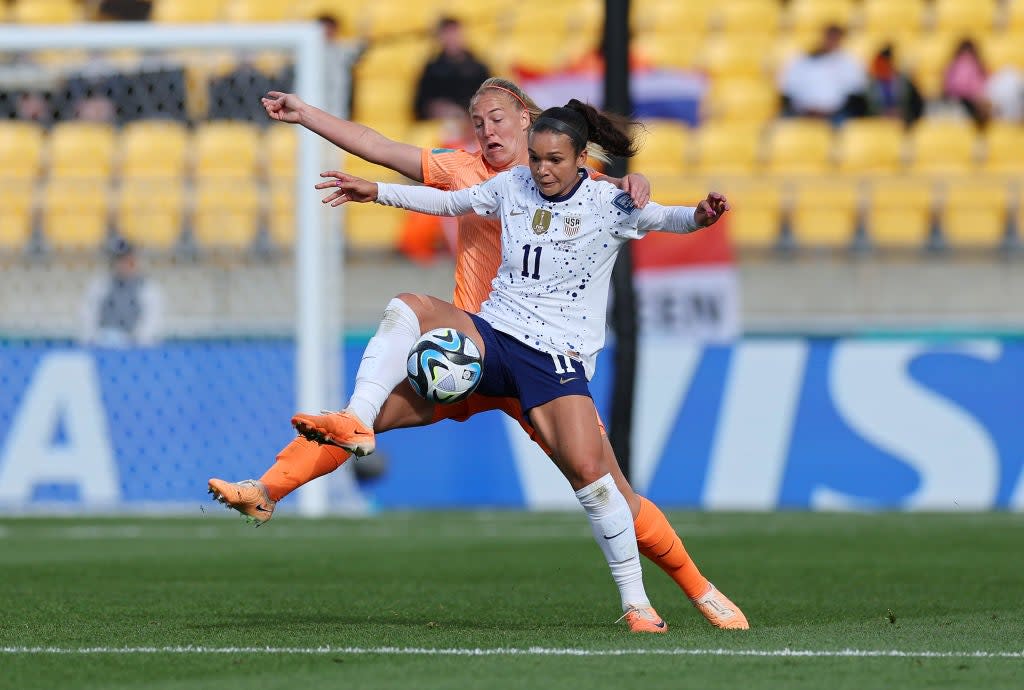 So far, Sophia Smith hasn’t been the same kind of attacking force for the US she was in their opener with Vietnam, where she scored twice (Getty Images)