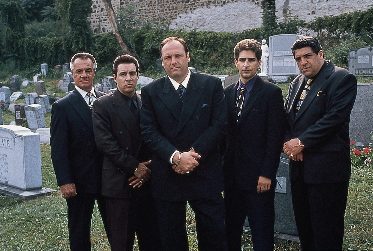 Image: Tony Sirico, Steven Van Zandt, James Gandolfini, Michael Imperioli and Vincent Pastore of The Sopranos. (Anthony Neste / Getty Images file)