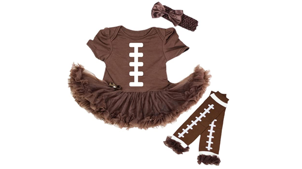First Super Bowl outfits and toys: A frilly on-theme set