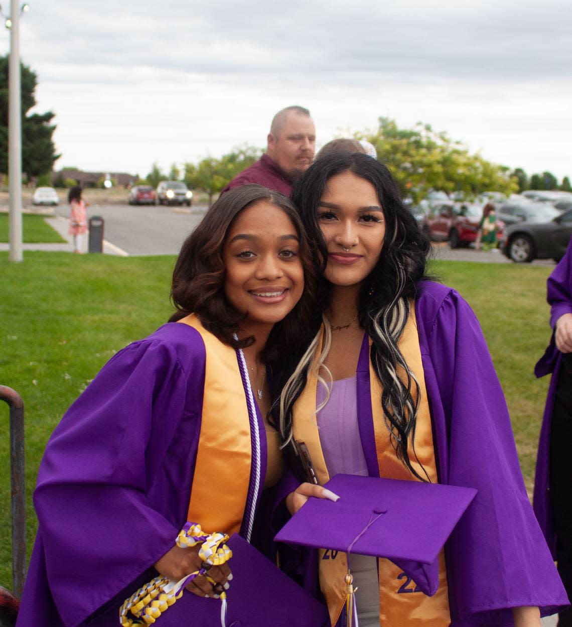 Jatzivy Sarabia, right, graduated from Hanford High School in June 2022. She planned to start attending Columbia Basin College in January but she was killed in a shooting Saturday.