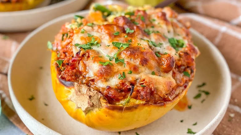 Spaghetti Squash Lasagna Boats