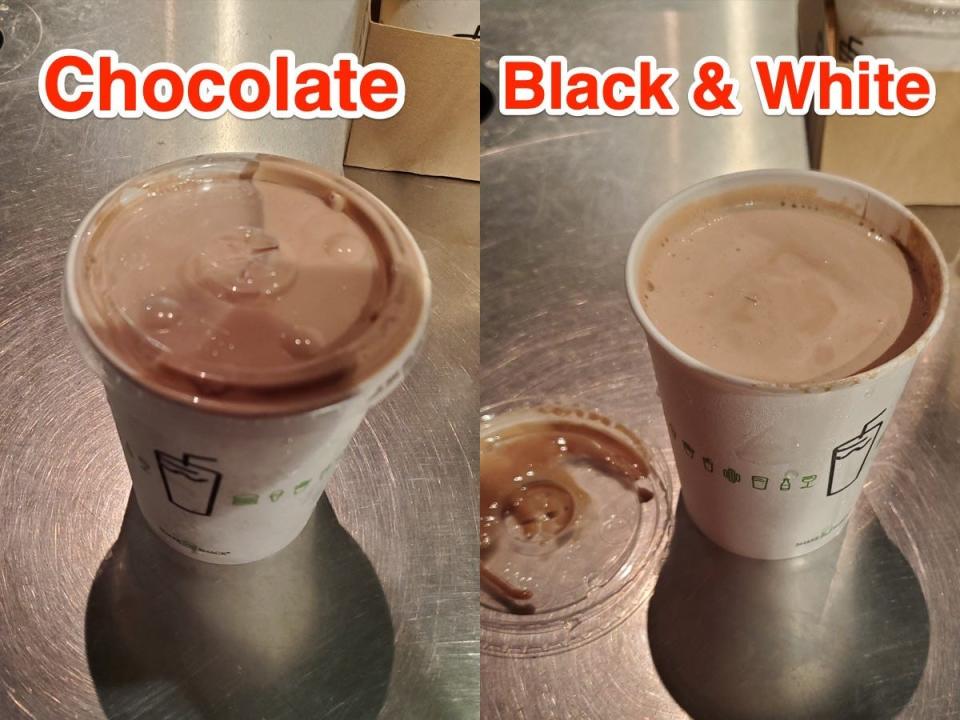 Chocolate and Black & White Shakes from Shake Shack.