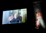 A video message by actor and director Robert De Niro is screened during the opening ceremony at 33rd Tokyo International Film Festival, amid the coronavirus disease (COVID-19) outbreak, in Tokyo