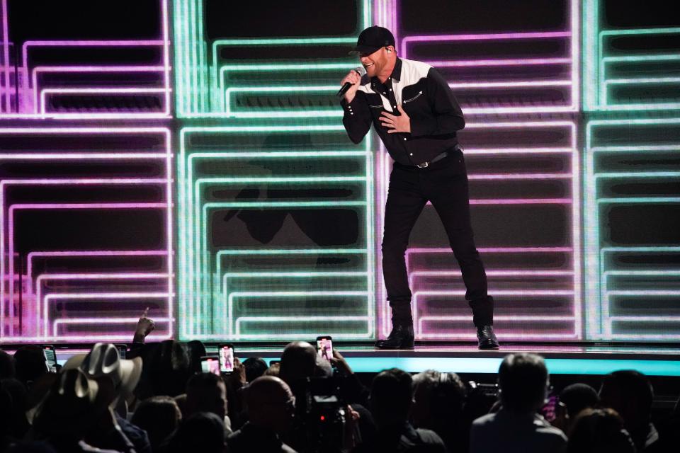 Cole Swindell, pictured here performing during the 58th ACM Awards at the Ford Center at the Star in Frisco, Texas, on May 11, 2023, will perform at this year's Valspar Championship on March 23.