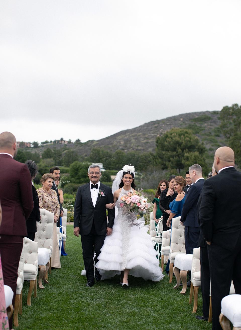 Walking down the aisle with my father to Nirvana on the strings, arrangement by the Allen G. Orchestra.