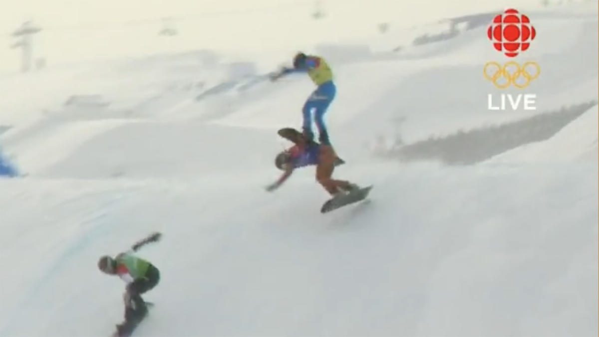 Beijing Olympics 2022 Scary crash in mixed snowboard cross