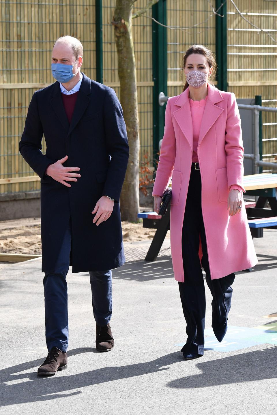 The Duke and Duchess of Cambridge visited School21 following its re-opening after the easing of coronavirus lockdown restrictions in east London on 11 March, 2021. (Getty Images)