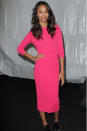 Pretty in Pink: Schauspielerin Zoe Saldana. Sie schaute bei US-Stardesigner Michael Kors vorbei und ... (Bild: Getty Images)