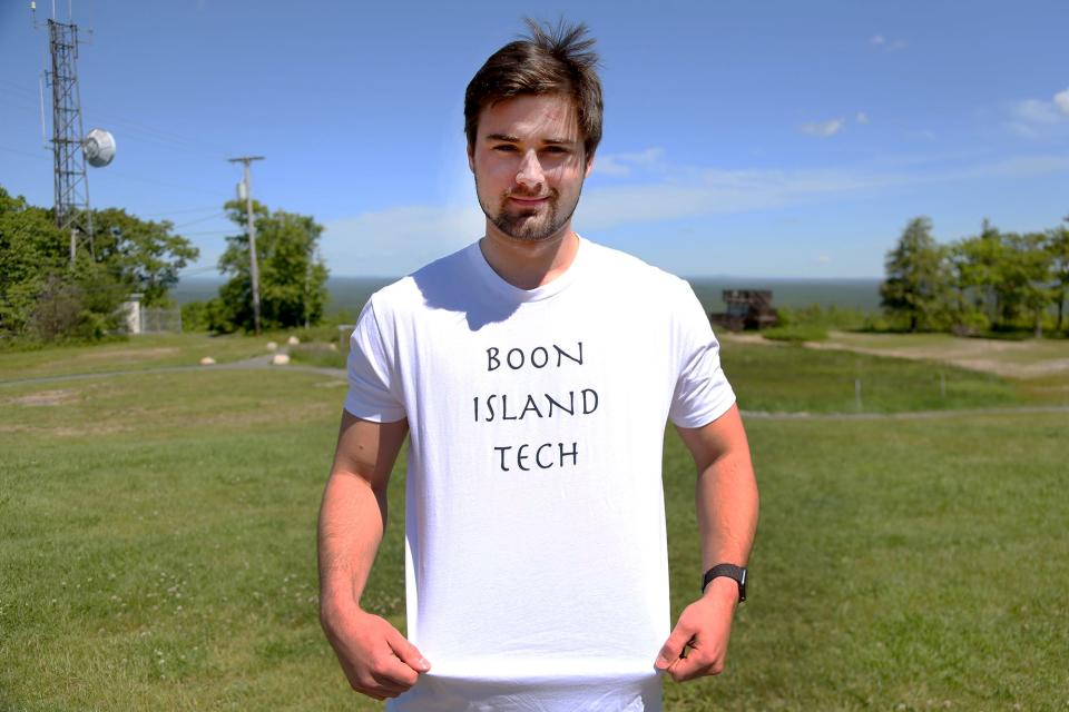 Derek Goldberg is making a T-shirt company out of York's throwback phrases and landmarks called Seacoast Threads. The 21-year-old is taking things like "The Big A" for Mount Agamenticus and popular businesses from when his parents and grandparents lived in the town and putting them on T-shirts and sweatshirts to sell.