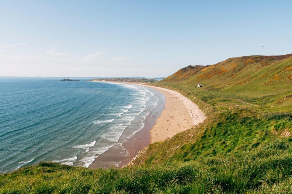 An aerial view of Rhossili Bay (Getty Images/iStockphoto)