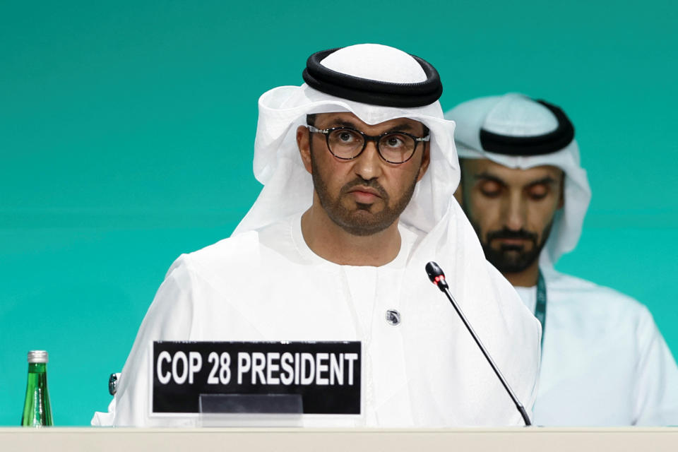 Sultan al-Dschaber, Vorsitzender der UN-Klimakonferenz, bei der Eröffnungssitzung der Weltklimakonferenz.