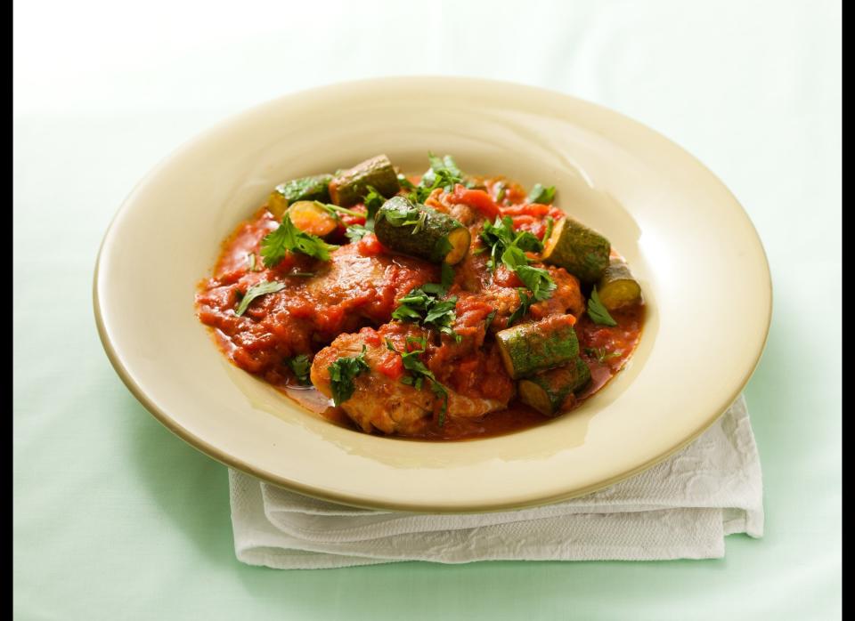<strong>Get the <a href="http://www.huffingtonpost.com/2011/10/27/moroccan-style-chicken-th_n_1057488.html" target="_hplink">Moroccan-Style Chicken Thighs with Zucchini recipe</a></strong>