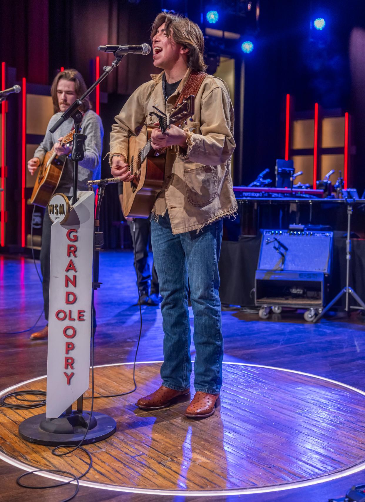 Wyatt Flores is photographed during the soundcheck for his debut at the Grand Ole Opry Saturday, Jan. 20, 2024.
