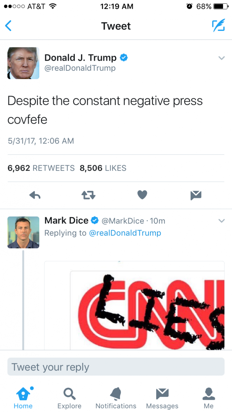 Donald Trump tweeted out a new word: covfefe. (Image: Twitter)