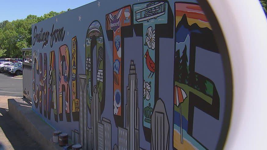 Carolina-based muralist Lacey Hennessey completed the large-scale project in April.
