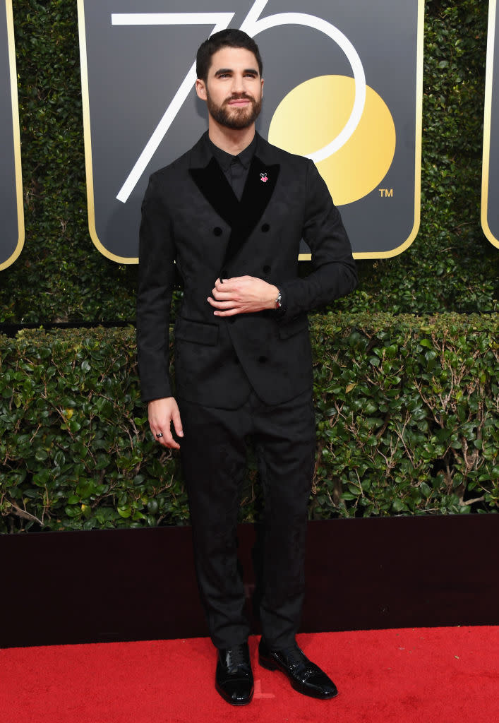 <p>The <em>American Crime Story</em> star attends the 75th Annual Golden Globe Awards at the Beverly Hilton Hotel in Beverly Hills, Calif., on Jan. 7, 2018. (Photo: Steve Granitz/WireImage) </p>