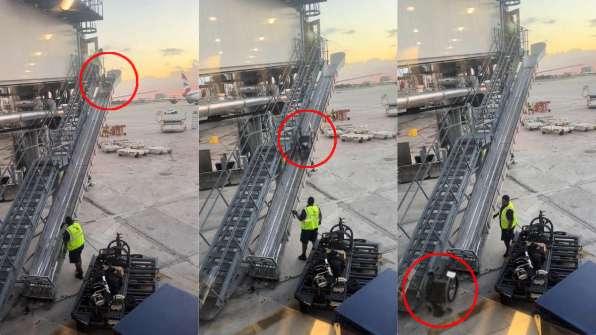 МАЯМИ Флорида Видео на оператори на багаж на летище