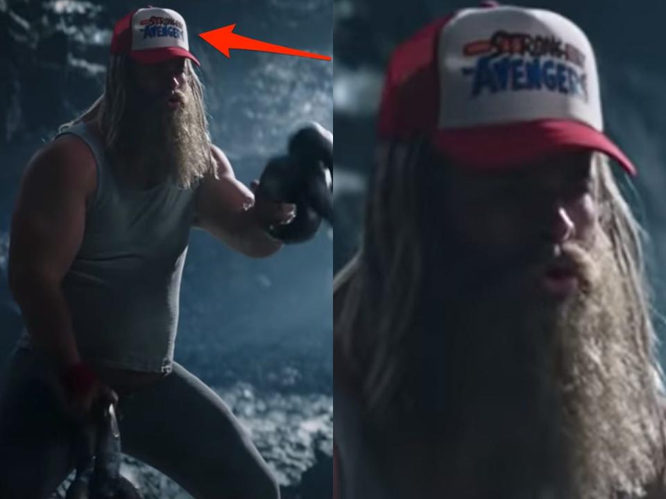 Thor working out in the first teaser trailer for "Thor: Love and Thunder."