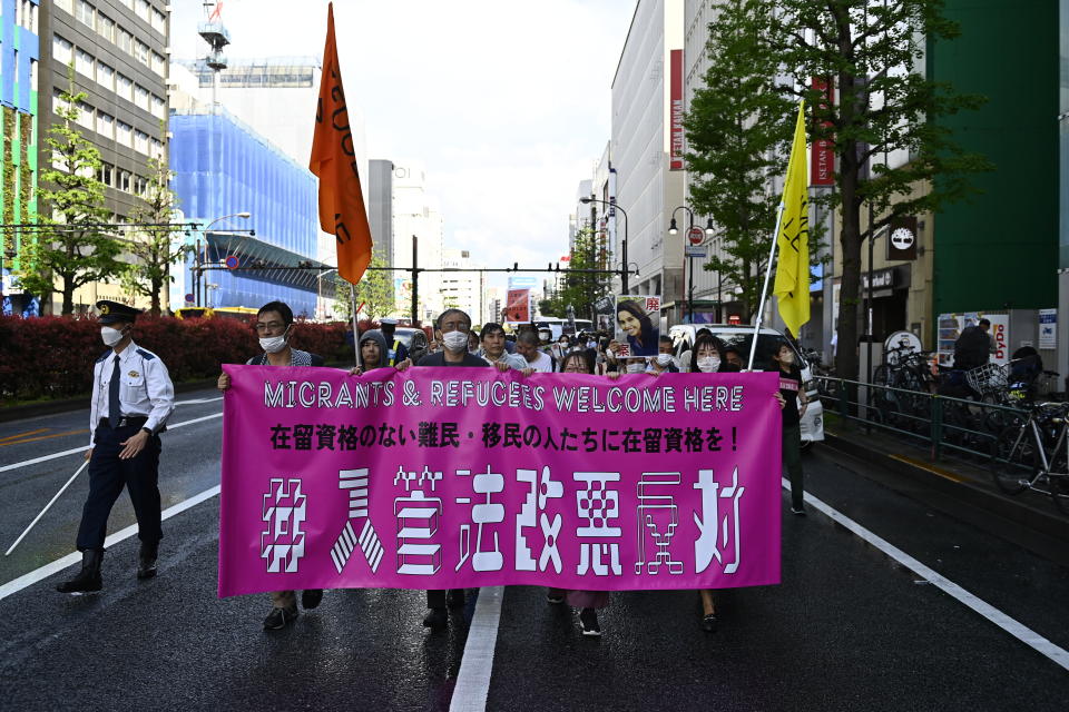 Demonstration in Japan in favor of immigration and refugees.  (Photo by David Mareuil/Anadolu Agency via Getty Images)