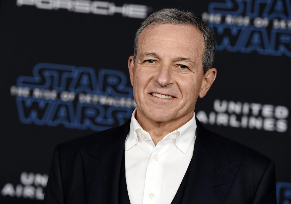 FILE - Robert Iger arrives at the world premiere of "Star Wars: The Rise of Skywalker," in Los Angeles, on Dec. 16, 2019. The Walt Disney Company announced late Sunday, Nov. 20, 2022, that former CEO Iger, would return to head the company for two years in a surprise move. The statement said Bob Chapek, who succeeded Iger in 2020, had stepped down from the position. (Jordan Strauss/Invision/AP, FIle)
