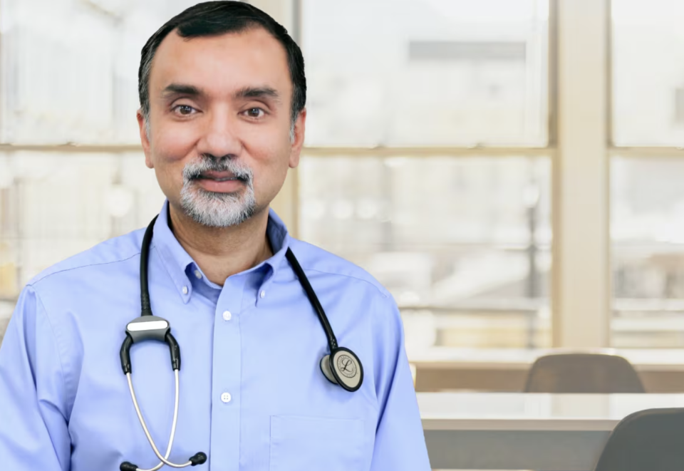 Dr. Sohail Gandhi is a family physician in Stayner, Ont., and is a former president of the Ontario Medical Association. He points out that while physicians bill OHIP $37.95 for the typical patient visit, it recently cost him $40 to get a haircut. (Ontario Medical Association)