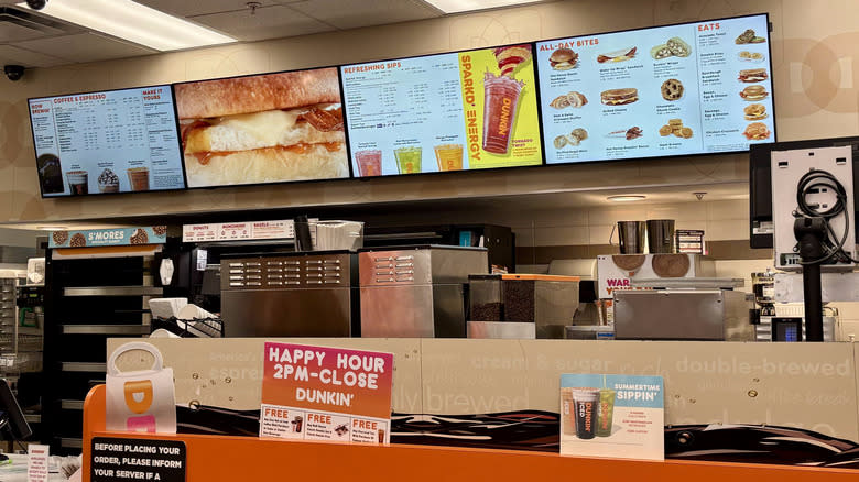 Dunkin' menu board