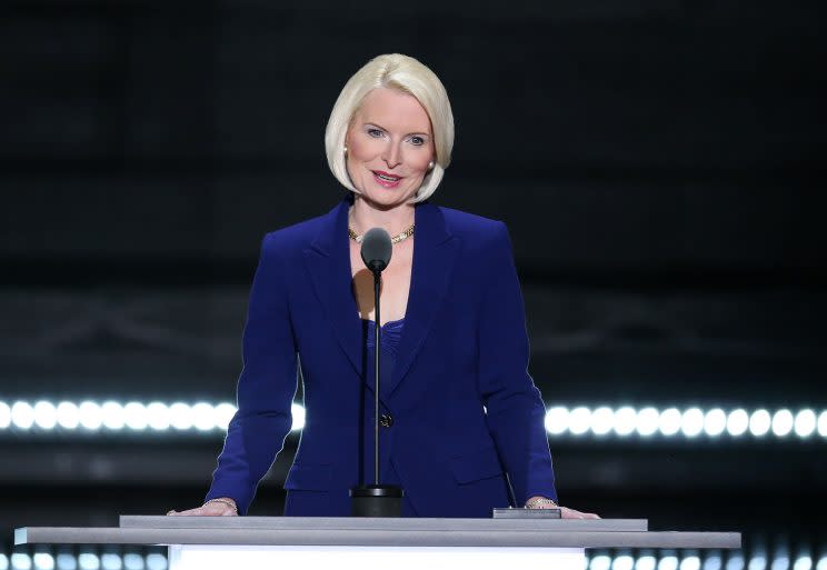 Callista Gingrich, wife of former House Speaker Newt Gingrich, speaks during the Republican National Convention in Cleveland, Ohio, on July 20, 2016. (Photo: Daniel Acker/Bloomberg via Getty Images)