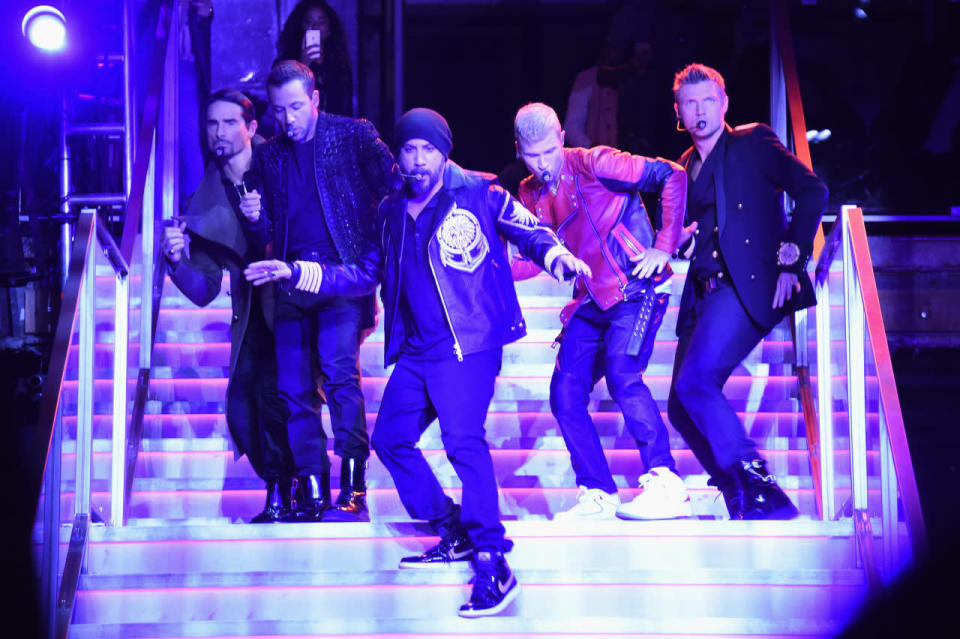 The Backstreet Boys were the surprise performers at the Balmain x H&M party. 