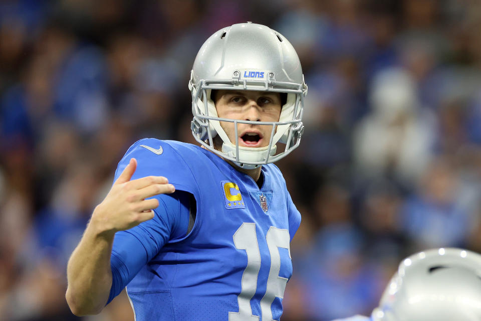 Detroit Lions quarterback Jared Goff (16) could make the NFL playoffs this season