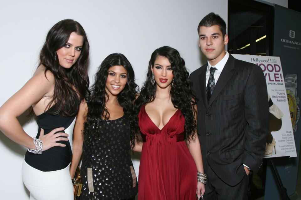 LOS ANGELES - OCTOBER 9:  Khloe, Kourtney, Kimberly and Robert Kardashian arrive at the Premiere of the new reality show 