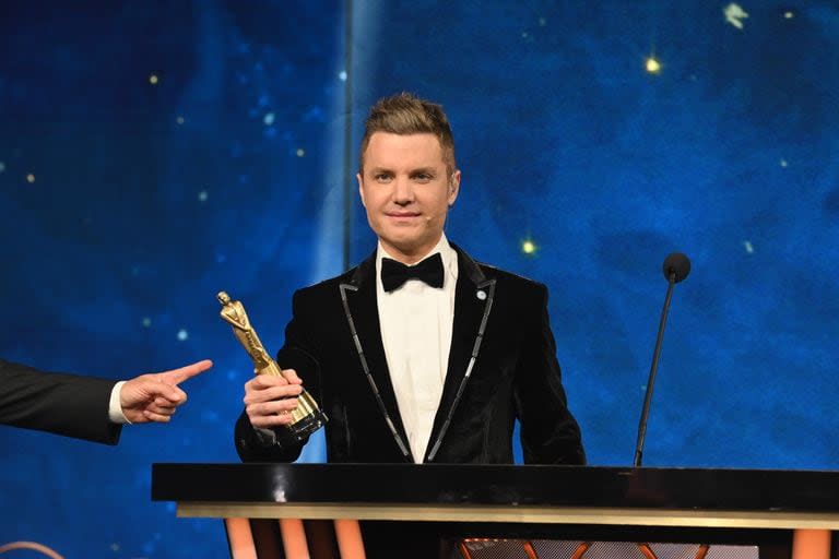 Santiago del Moro, conductor de la ceremonia, también premiado con el Oro por ser el rostro de Gran Hermano