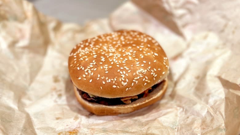 Whopper on wrapper 