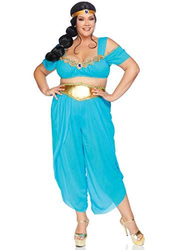 4) Leg Avenue Women's Plus Size Arabian Beauty Princess Costume, Turquoise, 3X/ 4X