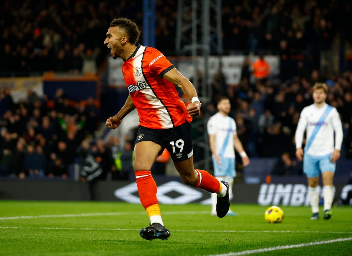 Drama: Brown scored late for the Hatters (Action Images via Reuters)